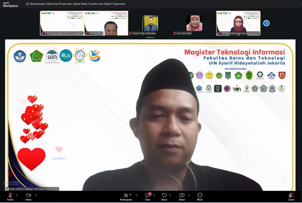 Prodi MTI UIN Jakarta dan Informatika UIN Saizu Purwokerto Sukses Gelar Webinar Nasional #8, Bahas Maturitas Proses Bisnis dan Transformasi Digital